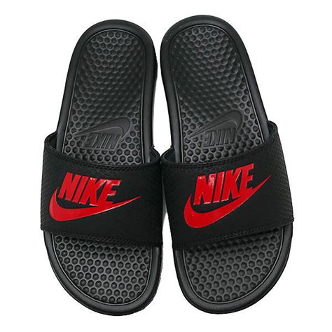 nike slides black and red fake test